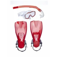 Набор для плавания Atemi (маска+трубка+ласты) р.28-31 красный, 24200R